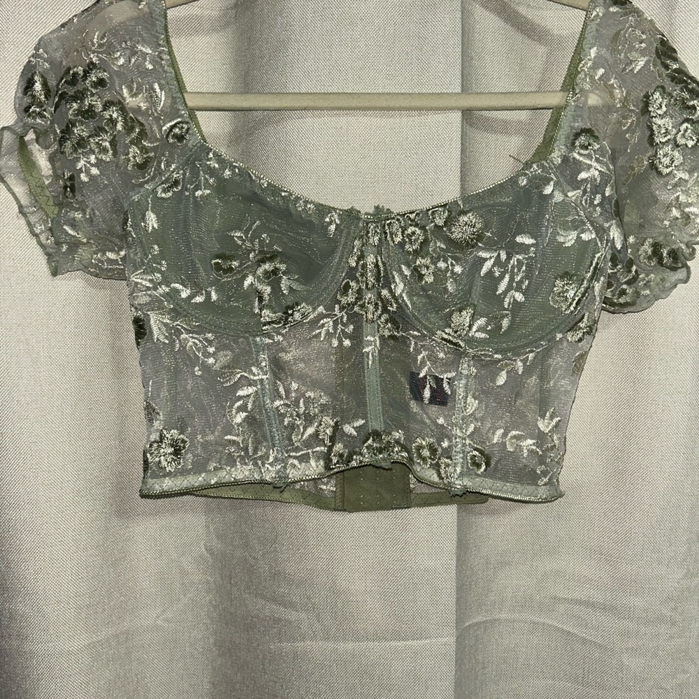 Elegant Sheer Floral Embroidered Top